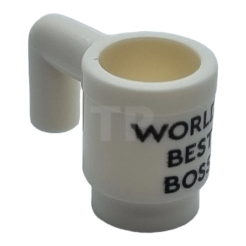 LEGO&reg; 6403649 - 3899pb010 - Minifigure, Utensil Cup with Black 'WORLD'S BEST BOSS' Pattern