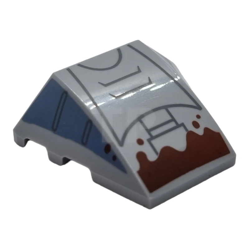 LEGO&reg; 6407910 - 64225pb062 - Wedge 4 x 3 Triple Curved with Mechanical Outlines and Mud Pattern