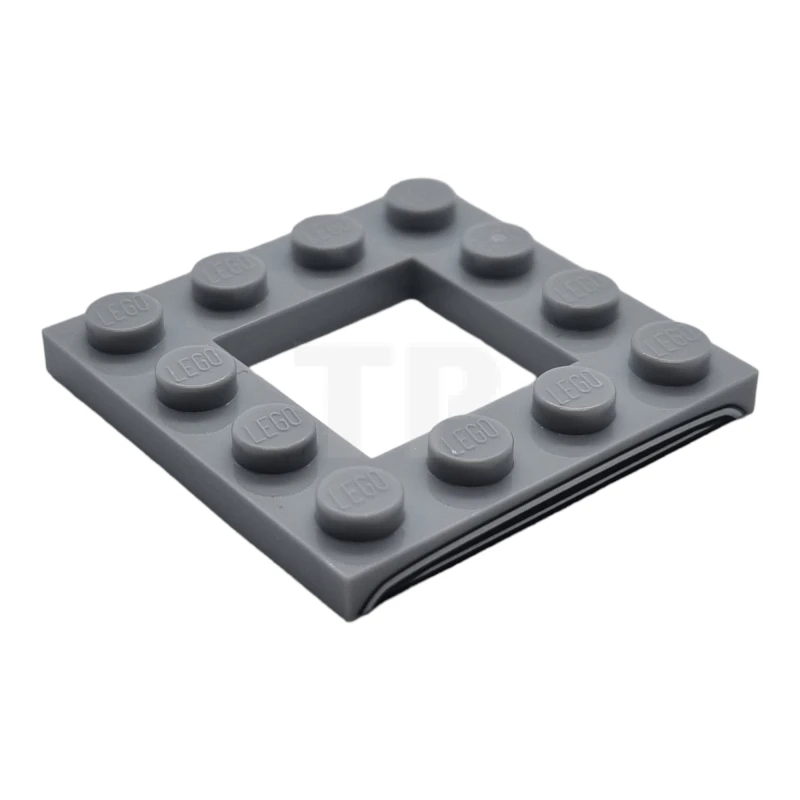 LEGO&reg; 6408449 - 64799pb001 - Plate, Modified 4 x 4 with 2 x 2 Open Center with Black and Silver Aston Martin DB5 Grille Pattern