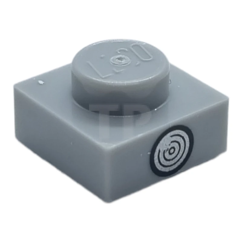 LEGO&reg; 6408441 - 3024pb020 - Plate 1 x 1 with Black and Silver Circle (Direction Indicator Light) Pattern