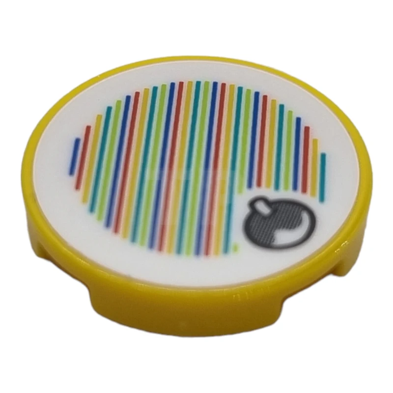 LEGO&reg; 6407674 - 14769pb556 - Tegel 2 x 2 Rond met Super Mario Scanner Code Fruitpatroon