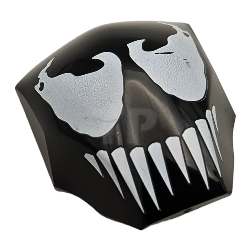 LEGO&reg; 85834pb04 - 6404120 - Large Figure Armor, Smooth with 2 x 2 Round Brick Attachment with White Venom Mask Pattern