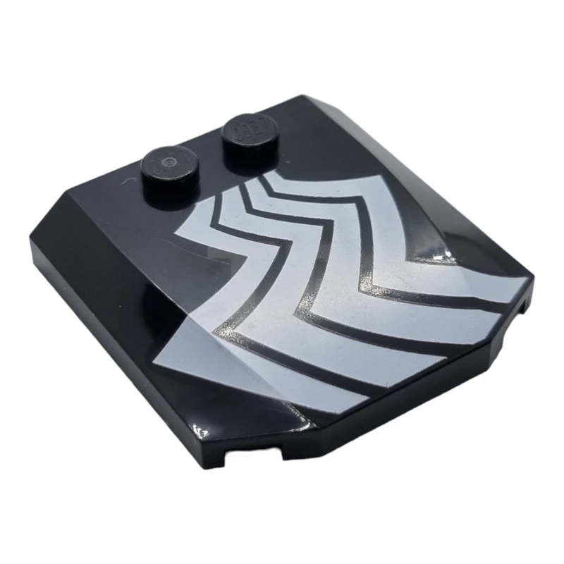 LEGO&reg; 6404129 - 45677pb154b - Plate 4 x 4 x 2/3 Triple Curved with Zigzag Lines Pattern (Side B)