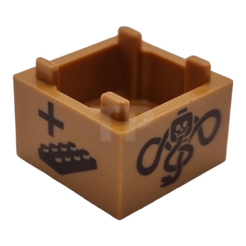 LEGO&reg; 6296268 - 35700pb08 - Container, Box 2 x 2 x 1 - Top Opening with HP Game Spinner / Dreidel Actions with Dark Brown Dark Mark, Plus and Minus Signs, and Plates Pattern