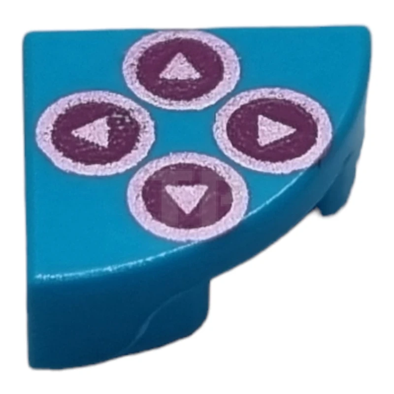 LEGO&reg; 6371560 - 25269pb026 - Tile 1 x 1 Round Quarter with Directional Buttons Pattern