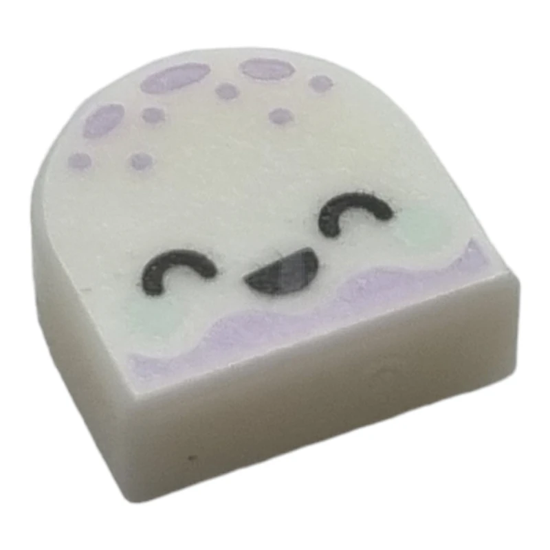 LEGO&reg; 6371547 - 24246pb040 - Tile 1 x 1 Half Circle with Jellyfish Pattern