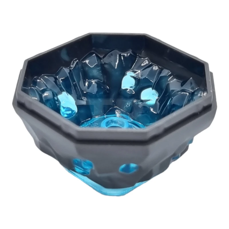 LEGO&reg; 6392822 - 88644pb01 - Rock 4 x 4 Octagonal Boulder, Bottom with Molded Trans-Light Blue Crystals Pattern