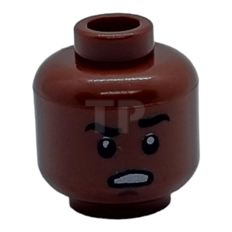 LEGO&reg; 6127307 - 3626cpb1420 - Head Minifig with Raised Eyebrow / Scowling Teeth Pattern (Dual sided - Finn)