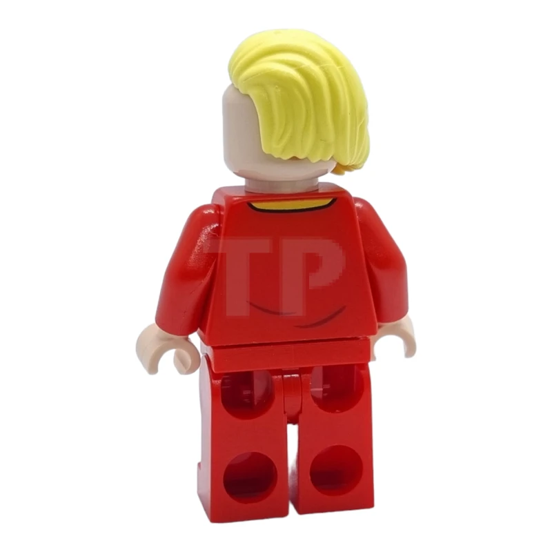 LEGO&reg; idea131 Jugadora de fútbol, mujer, uniforme rojo, piel turquesa clara, pelo amarillo claro brillante peinado hacia atrás