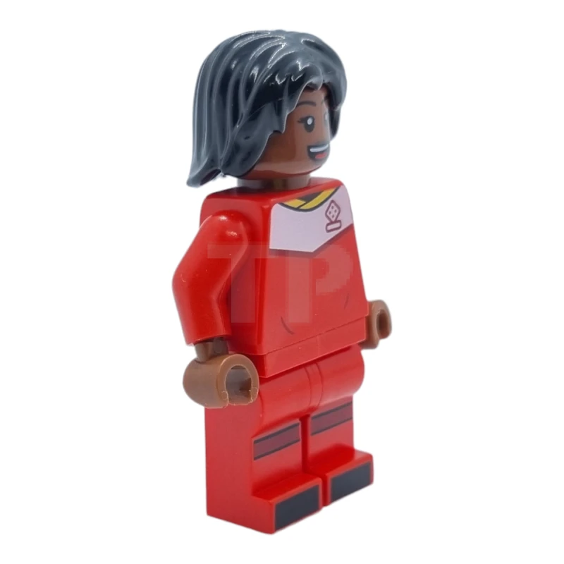LEGO&reg; idea135 Jugadora de Fútbol, Mujer, Uniforme Rojo, Piel Marrón Rojiza, Pelo Negro