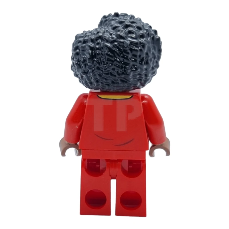 LEGO&reg; idea129 Futbolista, Mujer, Uniforme rojo, Piel morena media, Pelo negro alborotado