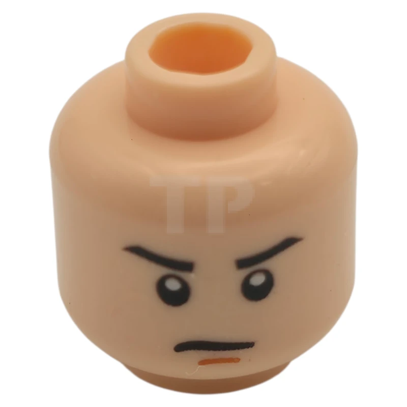LEGO&reg; 3626bpb0402 - 4569486 - Head Minifig with Stern Eyebrows and Chin Dimple Pattern