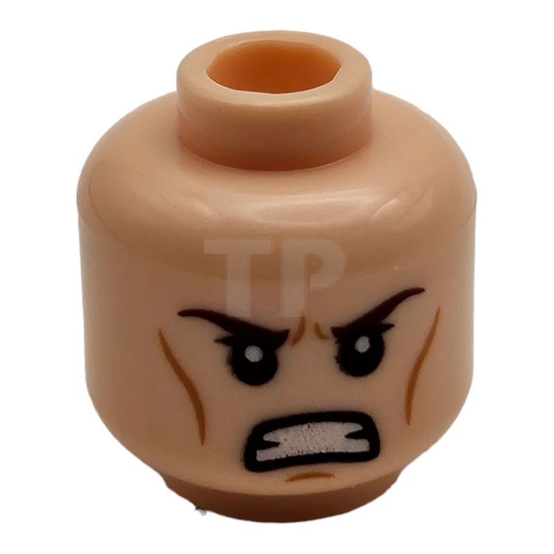 LEGO&reg; 6123723 - 3626cpb0812 - Head Minifig with Calm / Angry Clenched Teeth Pattern (Dual Sided)