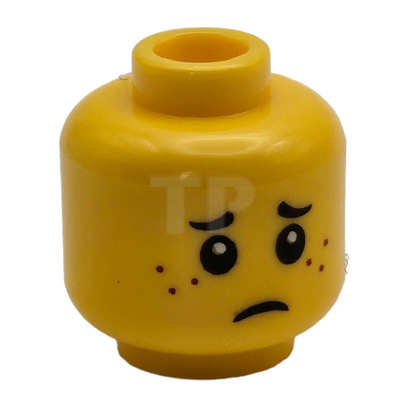 LEGO&reg; 6039464 - 3626cpb0595 - Head Minifig with Smile / Worried Pattern (Dual Sided)