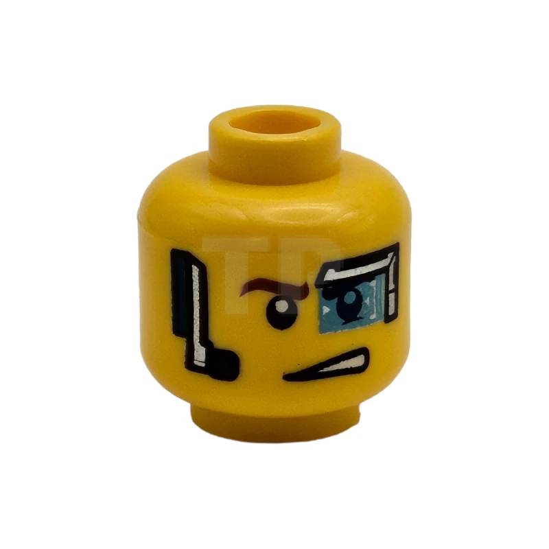 LEGO&reg; 6081345 - 3626cpb1282 - Head Minifig with Digital Eye Glass Pattern (Dual Sided - Curtis Bolt)