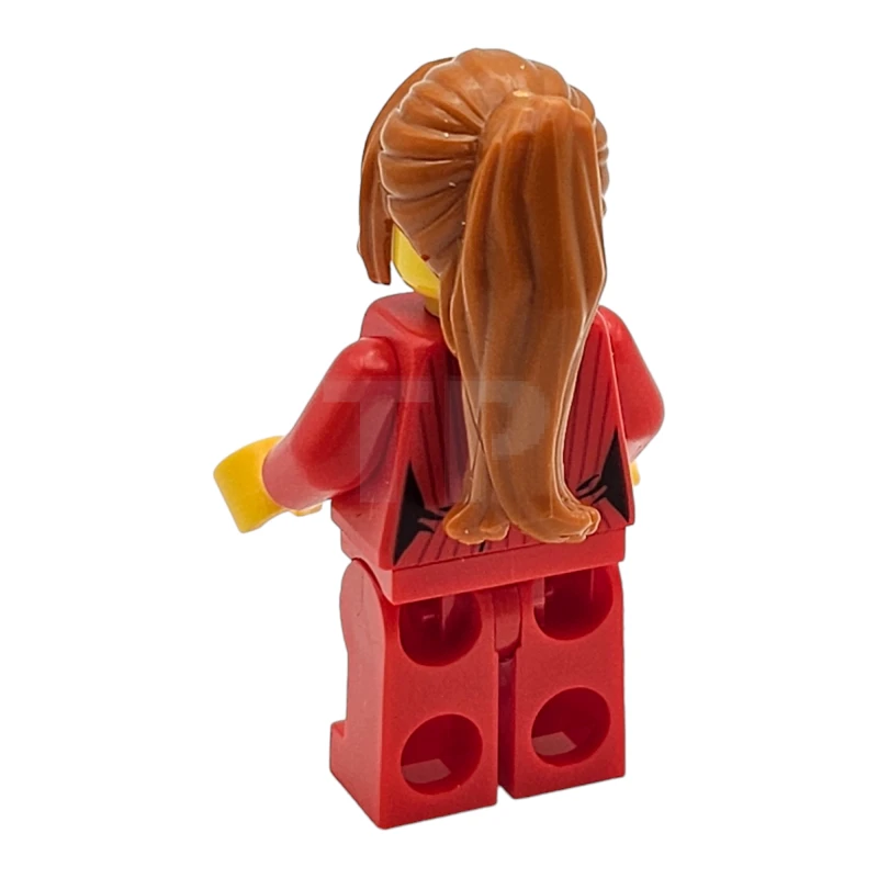 LEGO&reg; twn354 Reportera, Mujer, Pelo Naranja Oscuro con Flequillo, Gafas, Blazer Rojo con Pase de Prensa (Ludo Rojo)