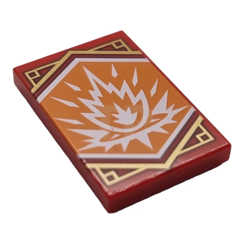 LEGO&reg; 6421044 - 26603pb299 - Carreau 2 x 3 avec motif de feu (bannière de force Ninjago).