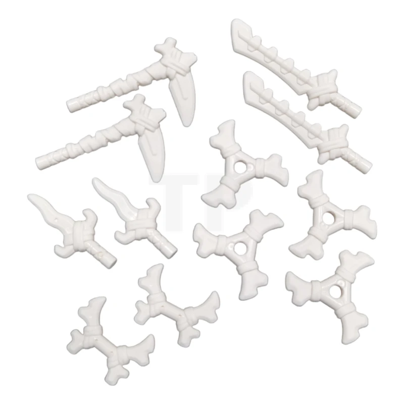 LEGO&reg; 6417344 - 2186 - Minifigure, Weapon Pack Bone Sickles, Swords, Hooks, and Shuriken, 12 in Bag (Multipack)