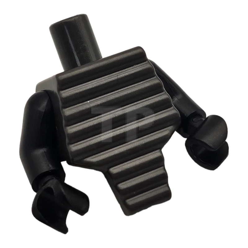 LEGO&reg; 6250962 - 98127c01 - Torso, Modified Short with Ridged Armor / Black Arms / Black Hands