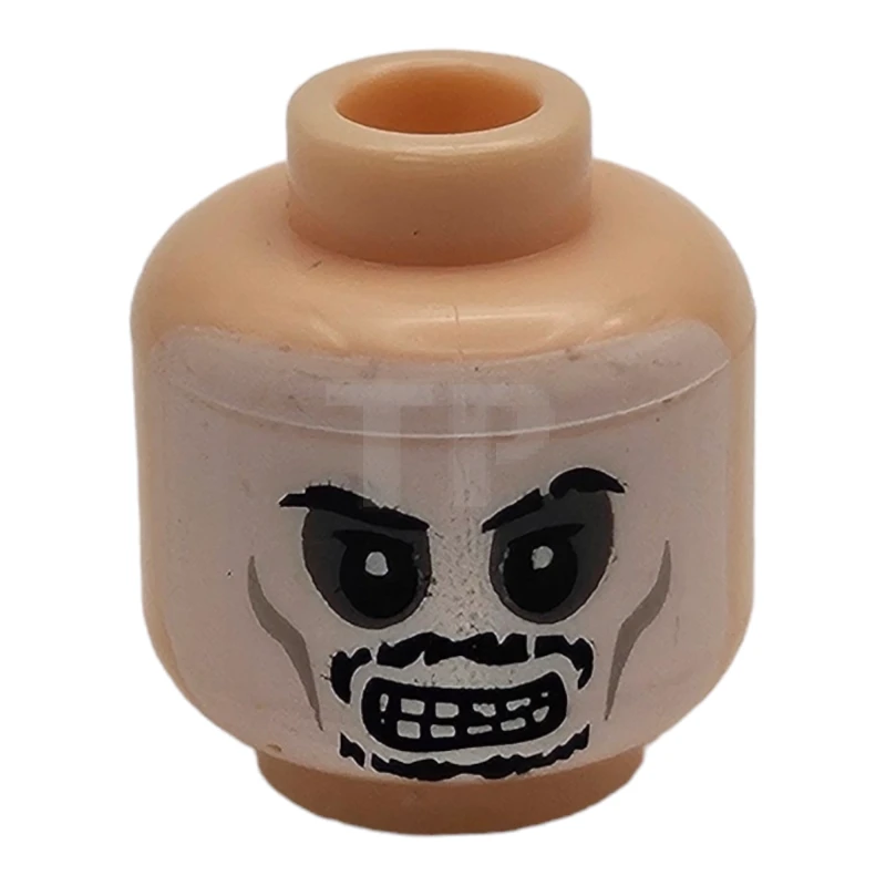 LEGO&reg; 4620052 - 3626bpb0555 - Head Minifig with Determined / Skull Pattern (Dual Sided - Jack Sparrow)