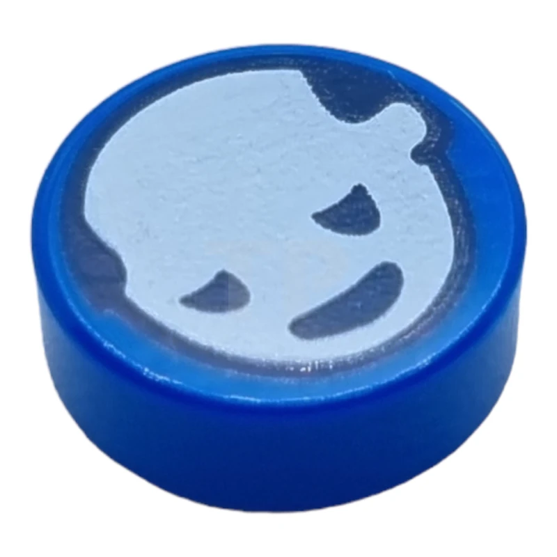 LEGO&reg; 6417658 - 98138pb356 - Tile 1 x 1 Round with Head with Dark Blue Eyes and Mouth Pattern