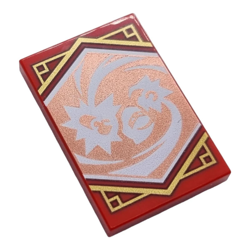 LEGO&reg; 6421045 - 26603pb300 - Tile 2 x 3 with Ninja and Energy Burst Hands Pattern (Ninjago Focus Banner)