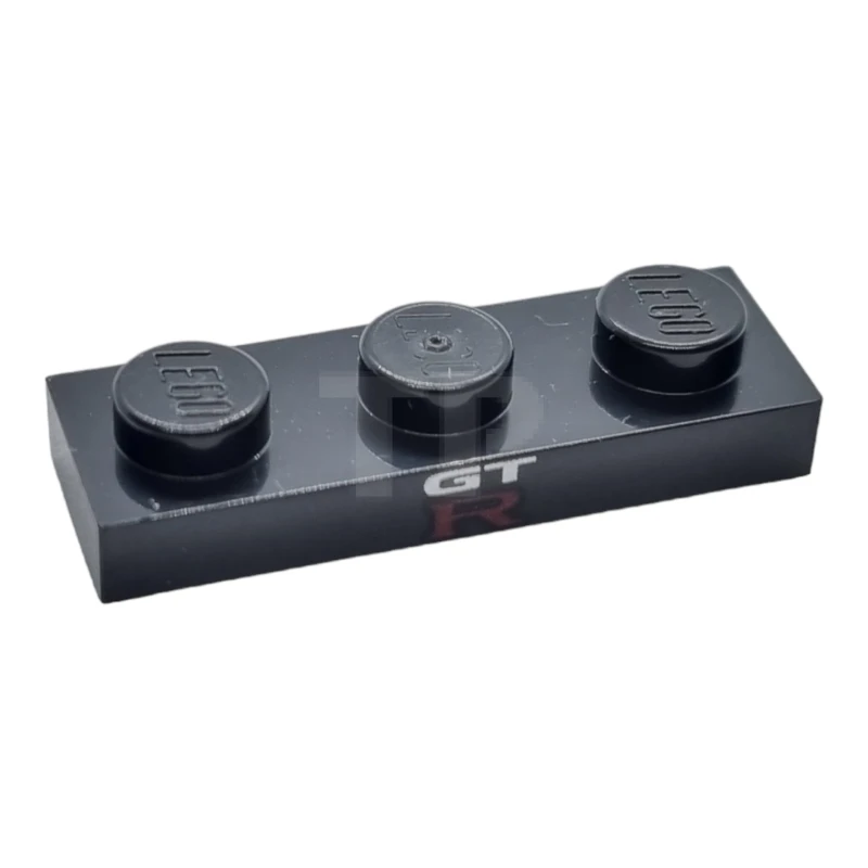 LEGO&reg; 6408451 - 3623pb024 - Plate 1 x 3 with White 'GT' and Red Capital Letter R Pattern