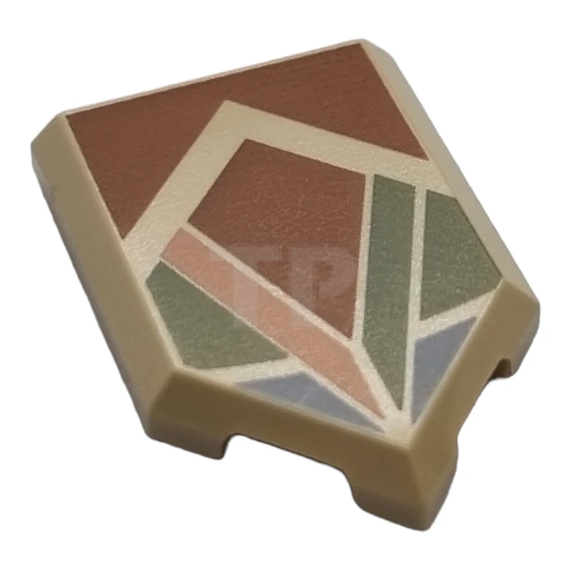 LEGO&reg; 6421843 - 22385pb276 - Tile 2 x 3 Pentagonal with Angular Shapes Pattern