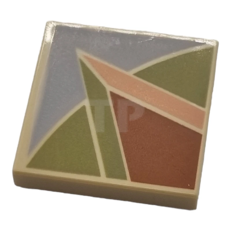 LEGO&reg; 6421844 - 3068pb2182 - Carreau 2 x 2 avec motif de formes angulaires.