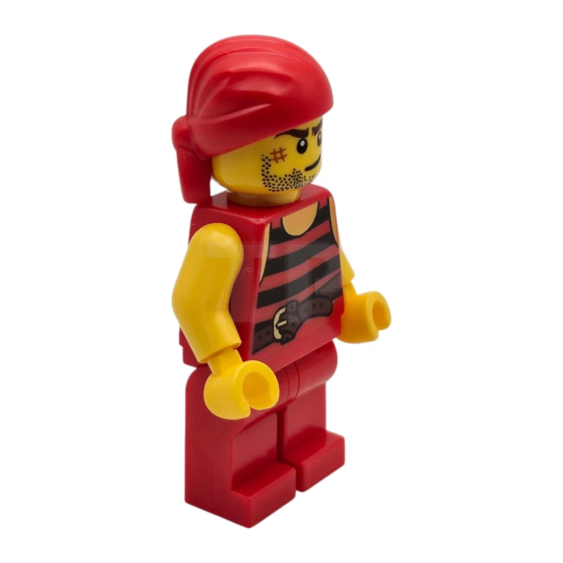 LEGO&reg; pi166 Pirata 5 - Strisce nere e rosse, gambe rosse, cicatrice