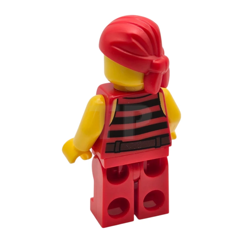 LEGO&reg; pi166 Pirata 5 - Strisce nere e rosse, gambe rosse, cicatrice