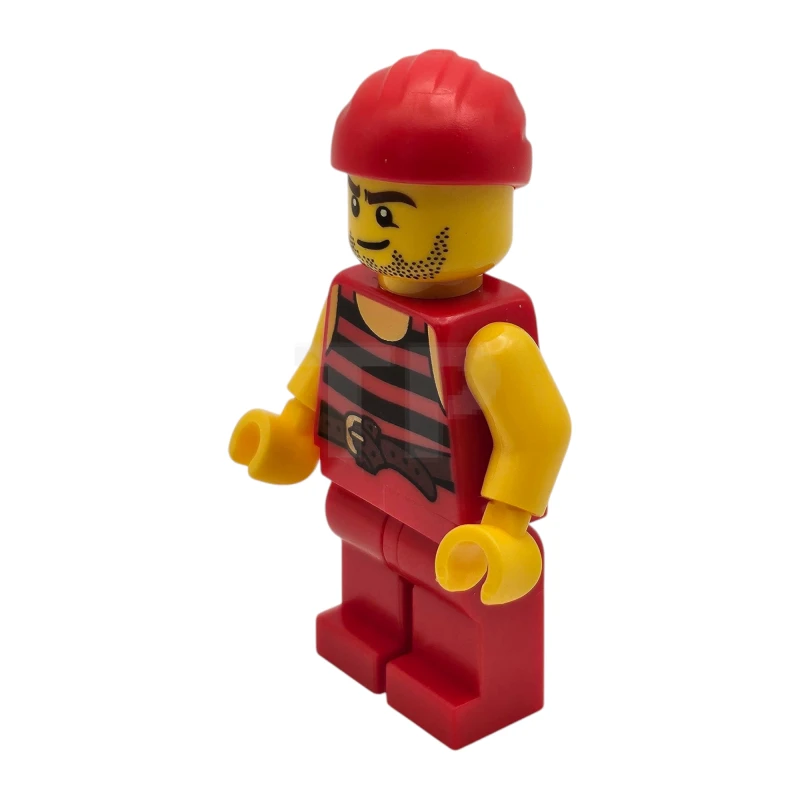 LEGO&reg; pi166 Pirata 5 - Strisce nere e rosse, gambe rosse, cicatrice