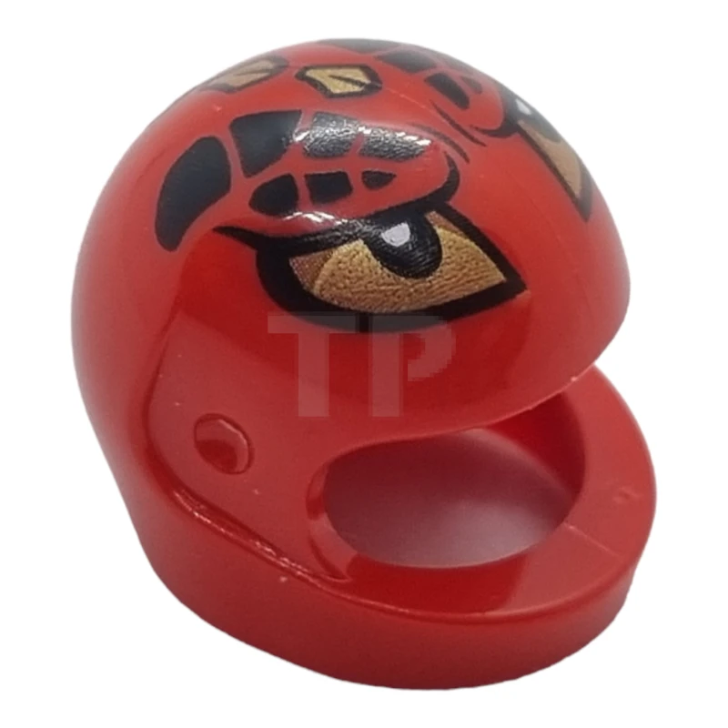 LEGO&reg; 6429712 - 2446pb49 - Minifigure, Headgear Helmet Motorcycle (Standard) with Gold Eyes and Horns, Black Scales Pattern