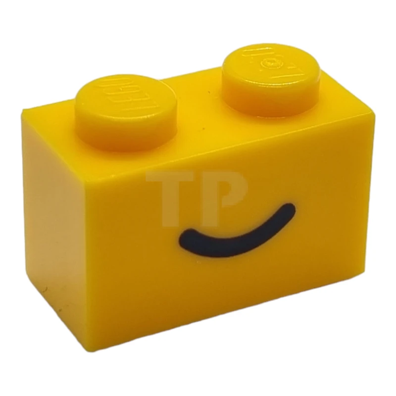 LEGO&reg; 6432102 - 3004pb302 - Brick 1 x 2 with Smile Pattern
