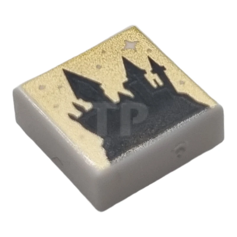 LEGO&reg; 6434352 - 3070pb297 - Fliese 1 x 1 mit Schloss-Silhouetten-Muster (Hogwarts)