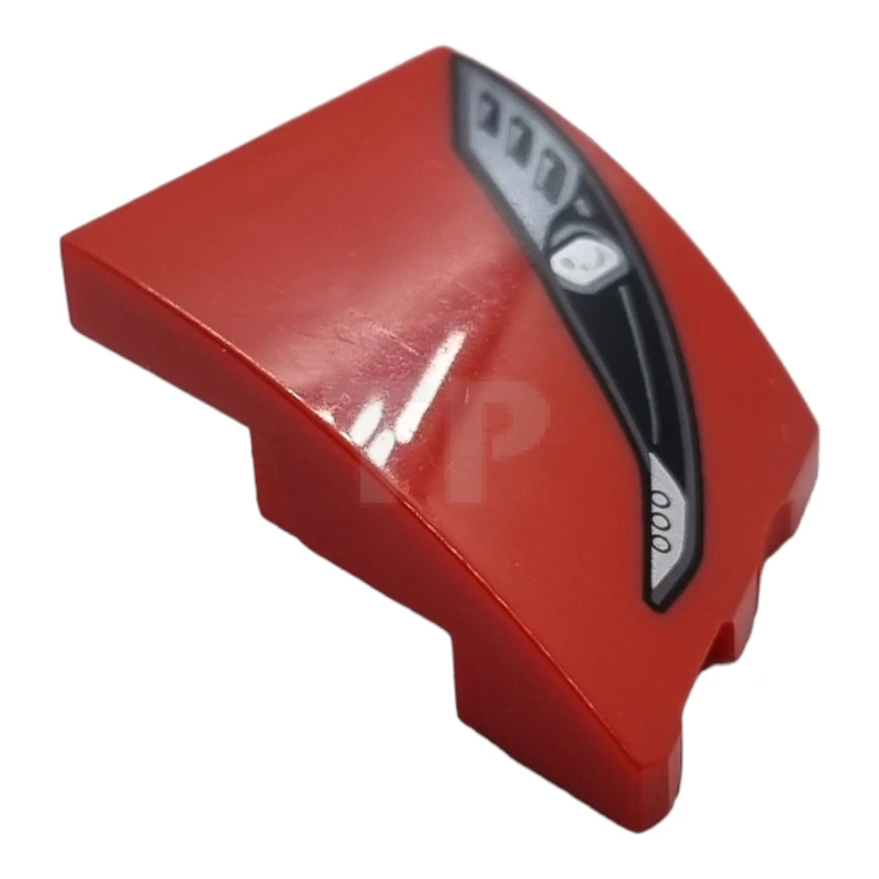 LEGO&reg; 6437895 - 80177pb005 - Wedge 3 x 2 Left No Studs with Ferrari Car Headlight, Black and Pearl Dark Gray Casing, Silver Bulb Pattern