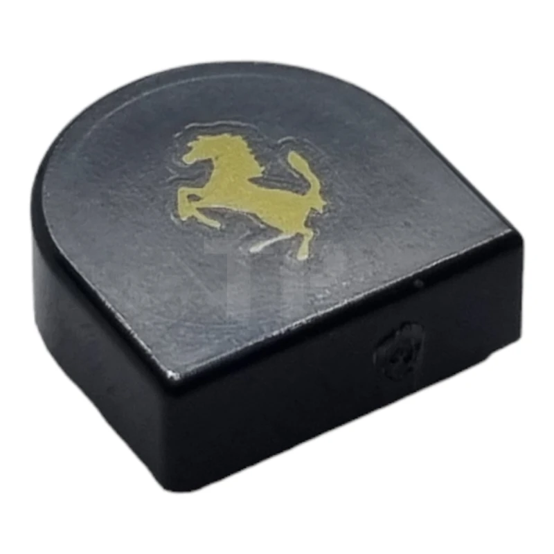 LEGO&reg; 6437897 - 24246pb045 - Tile 1 x 1 Half Circle with Horse Pattern (Ferrari Logo)