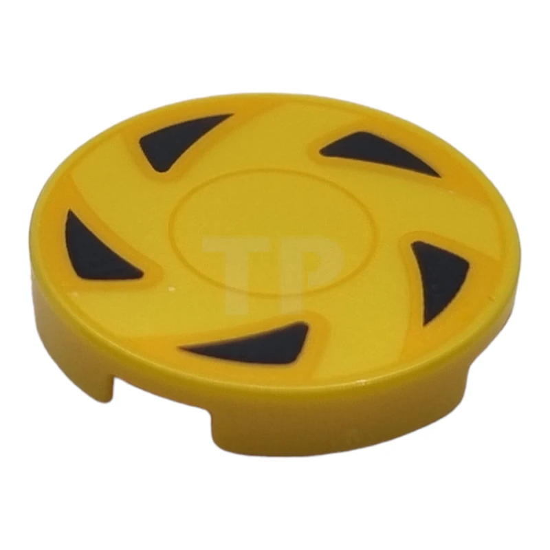 LEGO&reg; 6324683 - 14769pb538 - Tile 2 x 2 Round with Bottom O and Hubcap Pattern