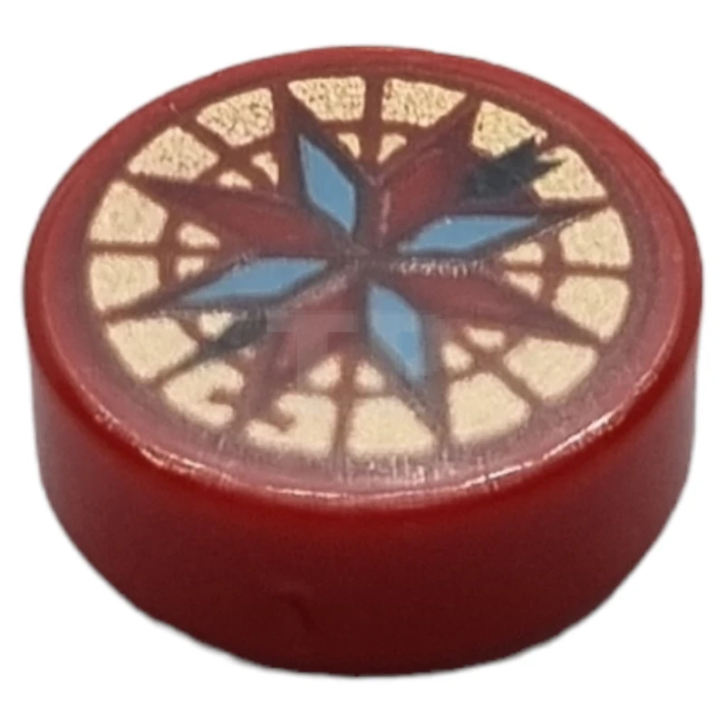 LEGO&reg; 6422538 - 98138pb370 - Piastrelle 1 x 1 rotonde con motivo a compasso