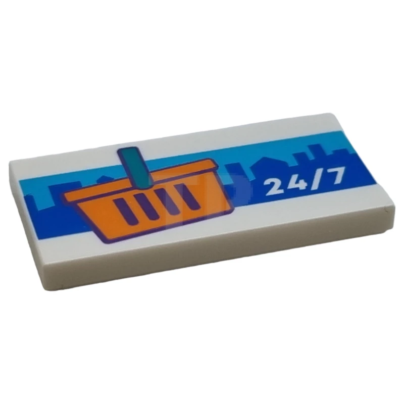 LEGO&reg; 6426435 - 87079pb1255 - Tile 2 x 4 with Shopping Basket Pattern