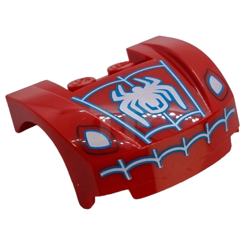 LEGO&reg; 6426432 - 98835pb028 - Vehicle, Mudguard 3 x 4 x 1 2/3 Curved Front with White Headlights, Spider and Web with Medium Azure Outline Pattern