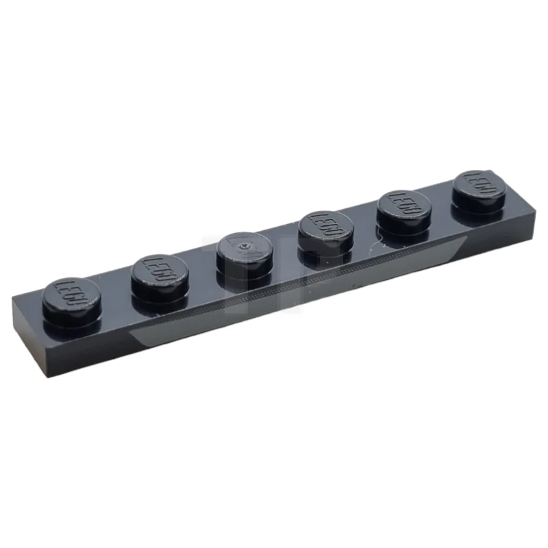 LEGO&reg; 6437919 - 3666pb01 - Plate 1 x 6 with Dark Bluish Gray Curved Shape and Dotted Lines Pattern
