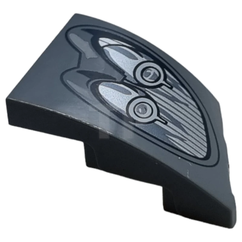 LEGO&reg; 6437916 - 80177pb006 - Wedge 3 x 2 Left No Studs with Pagani Utopia Car Headlight, 2 Silver Bulbs and Black Outline Pattern