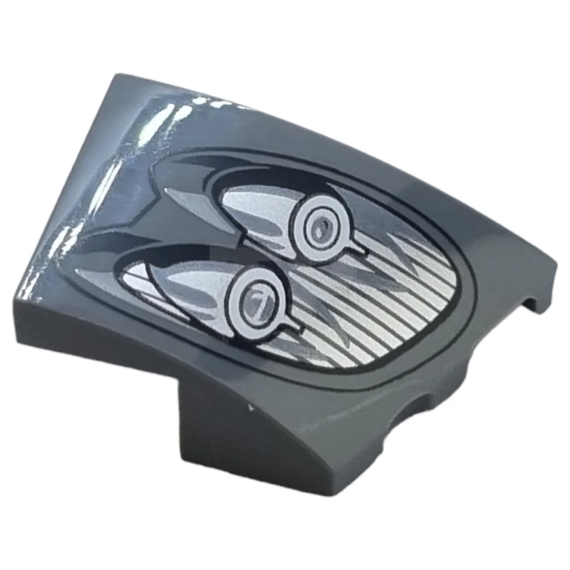 LEGO&reg; 6437917 - 80178pb006 - Wedge 3 x 2 Right No Studs with Pagani Utopia Car Headlight, 2 Silver Bulbs and Black Outline Pattern