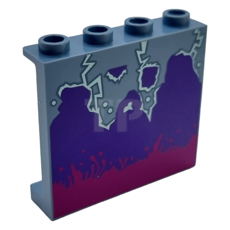 LEGO&reg; 60581pb231 - 6419143 - Panel 1 x 4 x 3 with Side Supports and Splashes Pattern