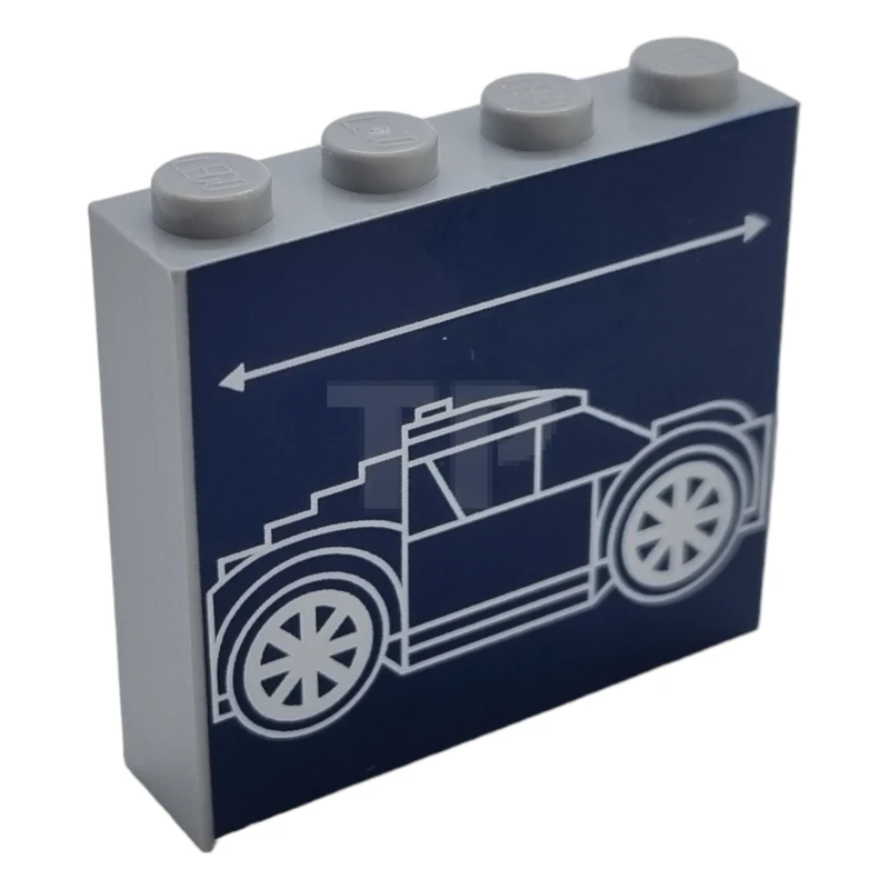 LEGO&reg; 6419142 - 49311pb028 - Brick 1 x 4 x 3 with Schematic of Car Pattern