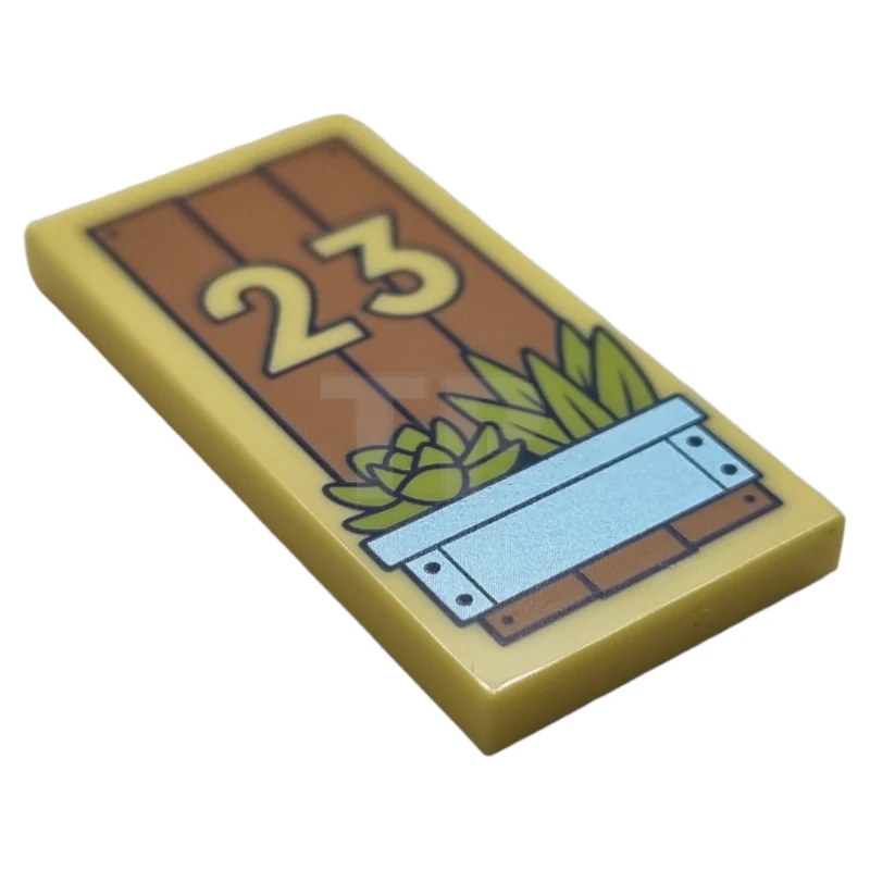 LEGO&reg; 87079pb1234 - 6416679 - Tile 2 x 4 with Boards with '23', Planter and Plants Pattern