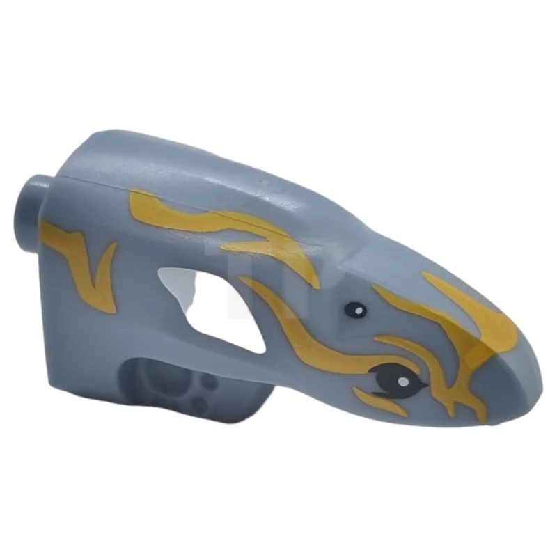 LEGO&reg; 6421683 - 2915pb01 - Tête de créature, Avatar Ilu avec 4 yeux noirs et des marques orange clair et blanches.