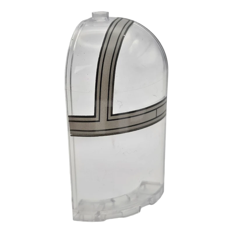 LEGO&reg; 6405214 - 6059pb03R - Panel 3 x 3 x 6 Corner Convex with Curved Top with Light Bluish Gray and Dark Bluish Gray SW The Razor Crest Canopy Pattern Model Right Side