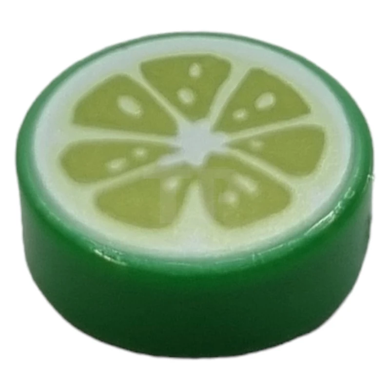 LEGO&reg; 6435099 - 98138pb371 - Tile 1 x 1 Round with Lime Slice Pattern